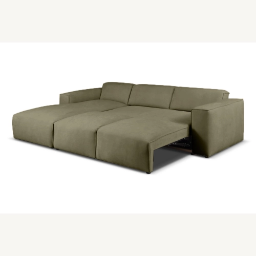 Hudson Nowoczesny narożnik wypoczynkowy z funkcją spania Tkanina Holms 77